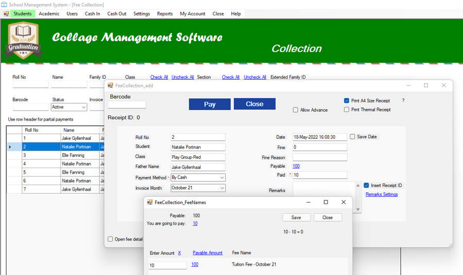 School fees collection software